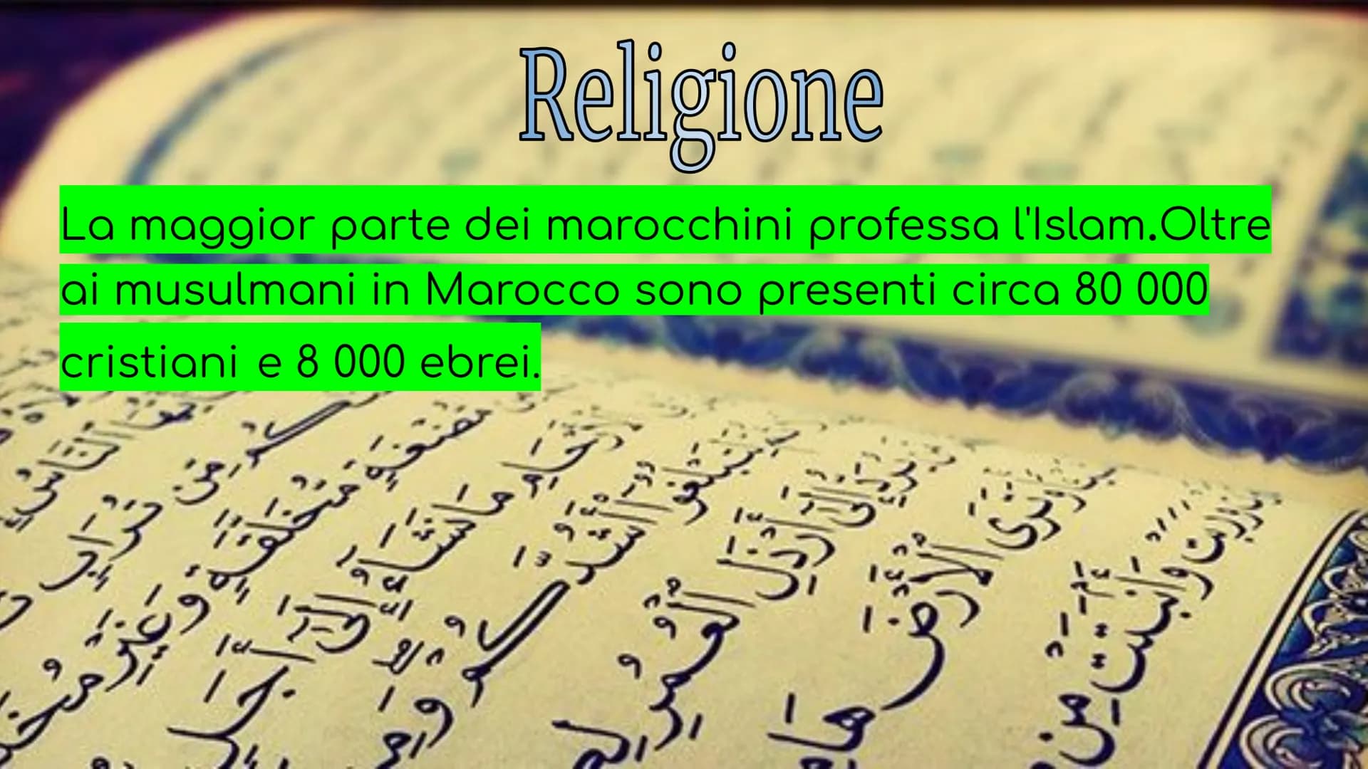 4
2-3
Il Marocco Il Marocco
Il Marocco è un paese dell'Africa
nord-orientale; confina a est e a
sud-est con l'Algeria, a Sud con il
Sahara O