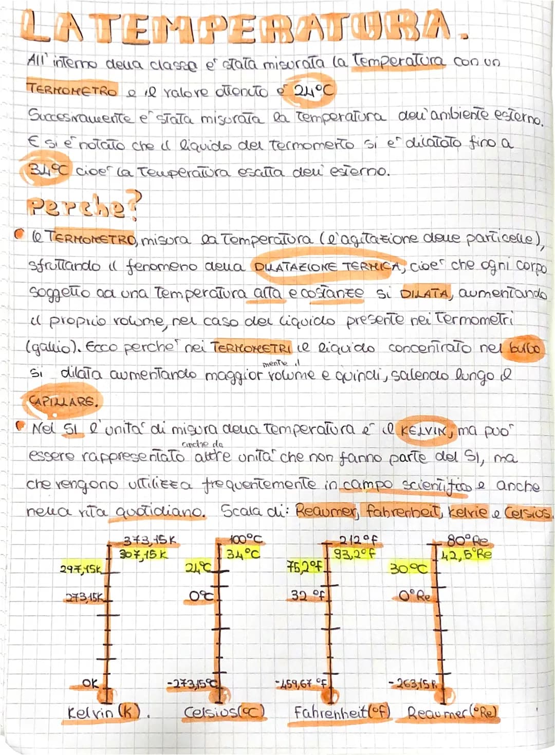 LATEMPERATURA.
All'interno deua classa e' stata misurata la temperatura con un
TERMOMETRO e il valore ottenuto o 24°C
Succesiramente e' stat