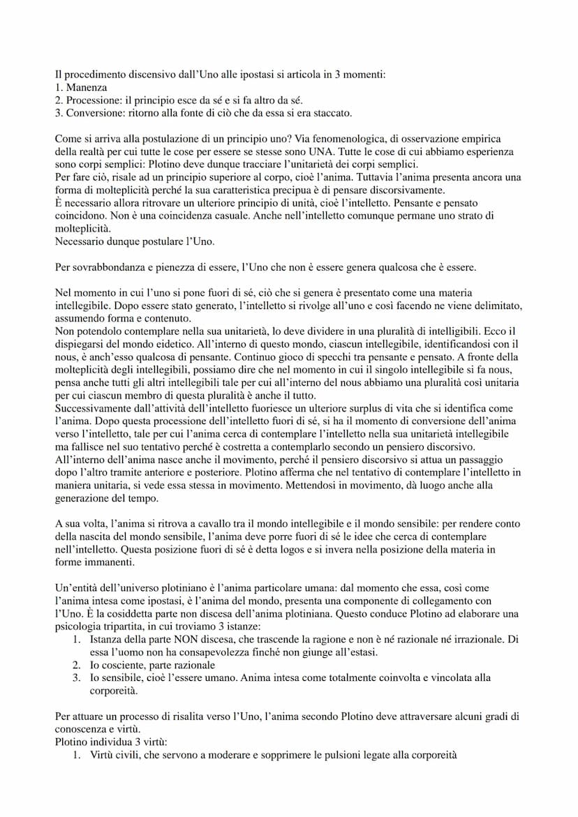 NEOPLATONISMO
Etichettiamo come "neoplatonici" una sequela di pensatori che partono da Plotino (III sec. d.C.) fino a
degli epigoni Alessand