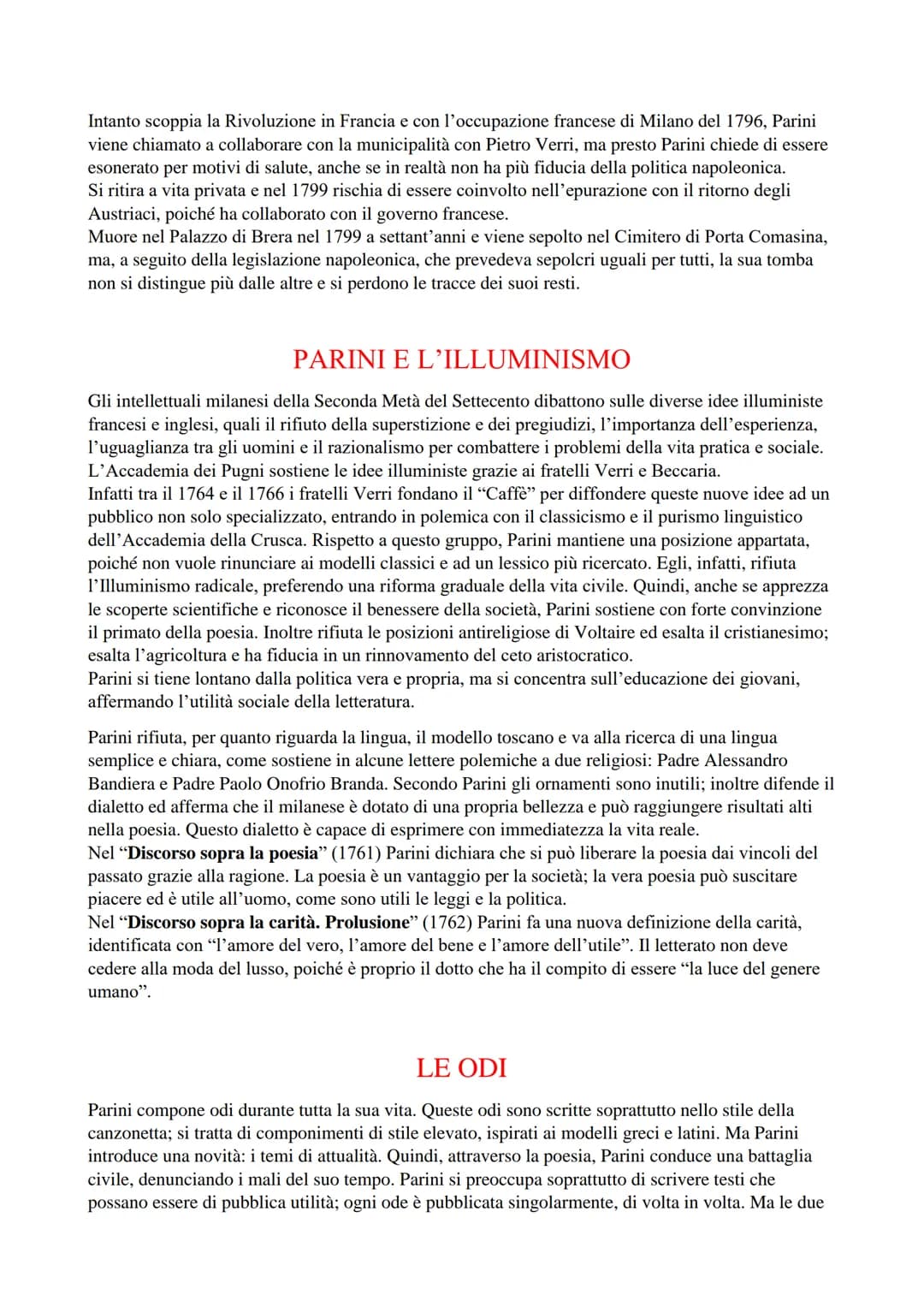 GIUSEPPE PARINI
Parini è poeta, insegnante e promotore di riforme, pronto a collaborare con i governi per il
rinnovamento culturale e artist