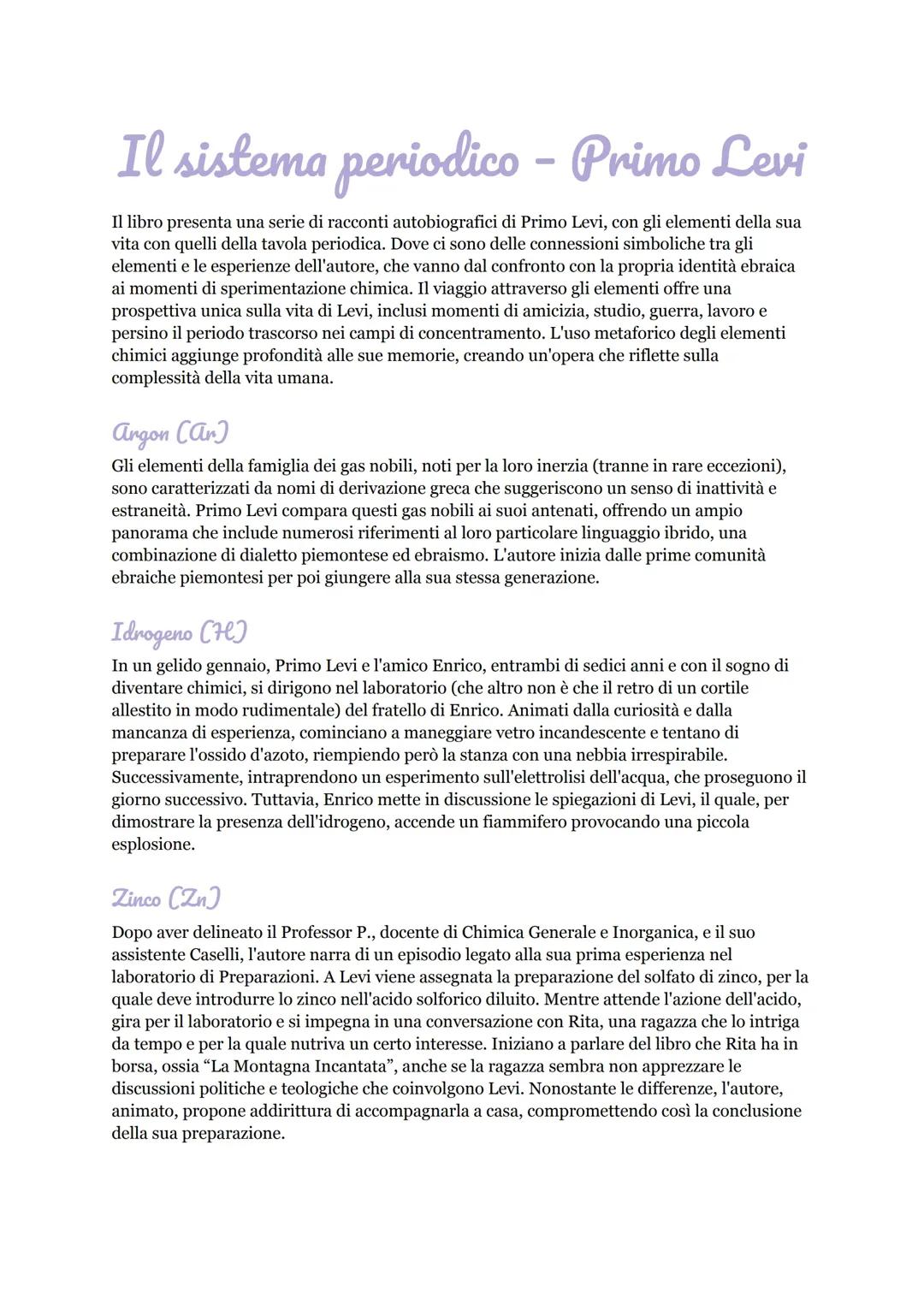 Sistema periodico di Primo Levi