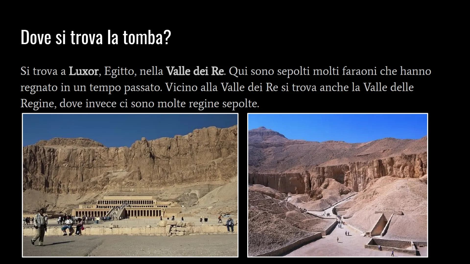 La Valle dei Re
Tutankhamon Chi era Tutankhamon?
Tutankhamon era un giovane Faraone della XVIII dinastia. Era un sovrano molto
giovane ed è 