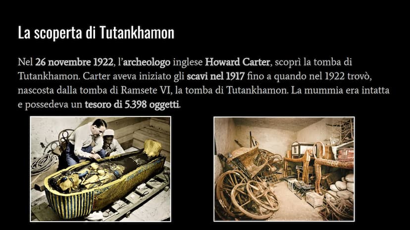 La Valle dei Re
Tutankhamon Chi era Tutankhamon?
Tutankhamon era un giovane Faraone della XVIII dinastia. Era un sovrano molto
giovane ed è 