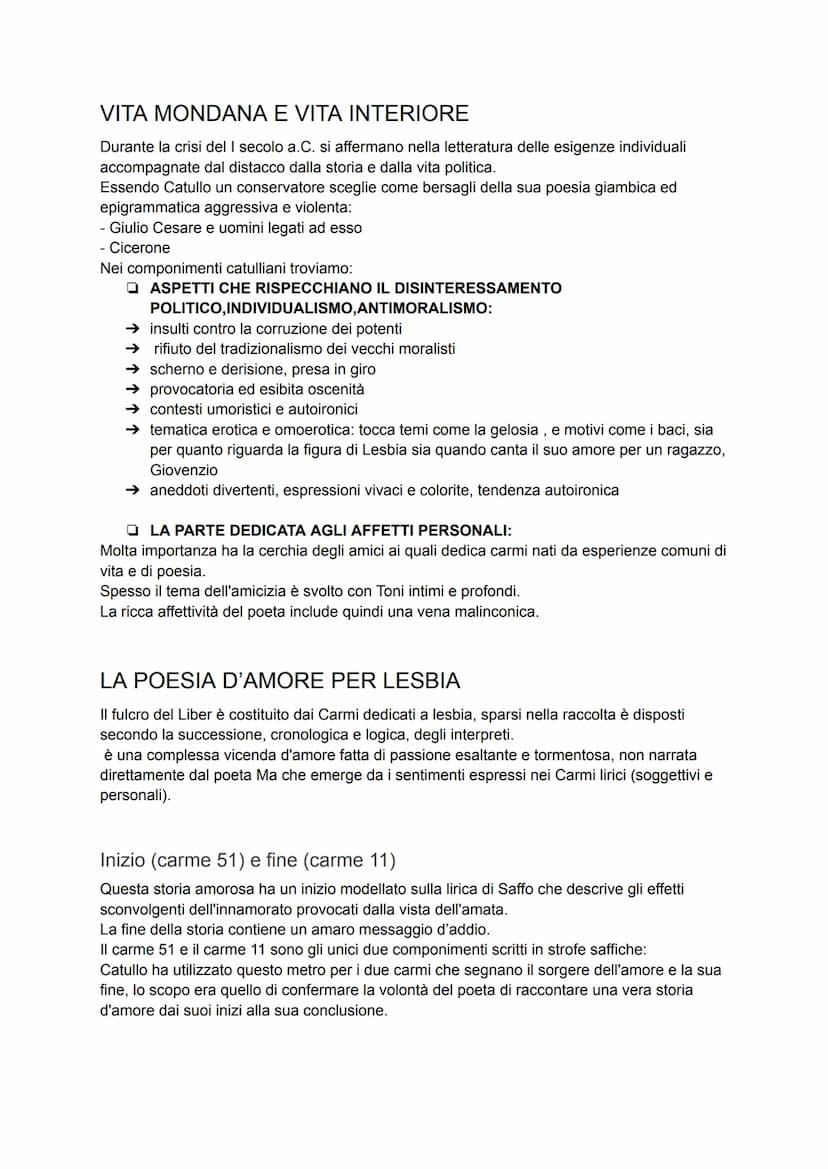 POESIA LIRICA
→ LIRICA PROPRIAMENTE DETTA
Era la poesia cantata con l'accompagnamento di strumenti a corda.
Si divideva in
> MONODICA
CATULL