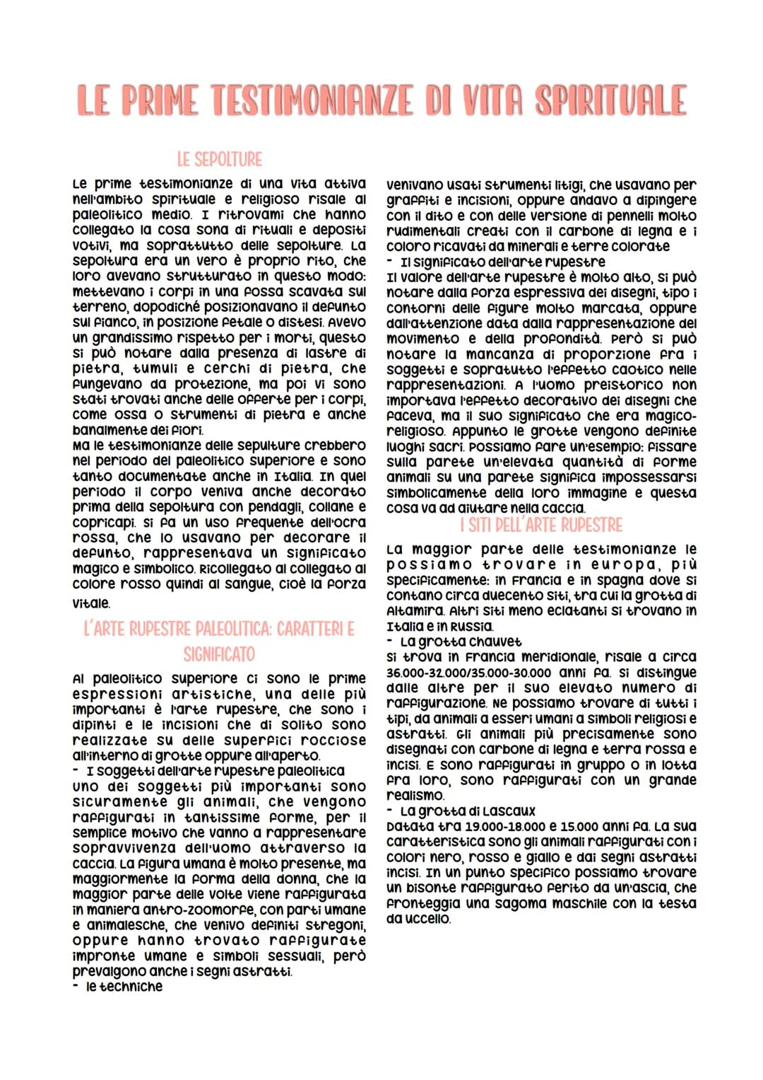 LE PRIME TESTIMONIANZE DI VITA SPIRITUALE
LE SEPOLTURE
Le prime testimonianze di una vita attiva
nell'ambito spirituale e religioso risale a
