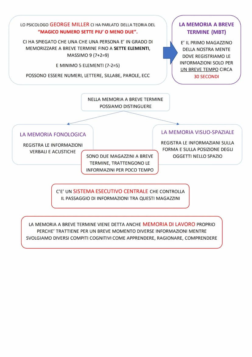 4
LE ATTIVITÀ COGNITIVE:
MEMORIA
E APPRENDIMENTO
LA SINTESI
Che cos'è la memoria? La memoria è l'attività mentale con cui
conserviamo i dati
