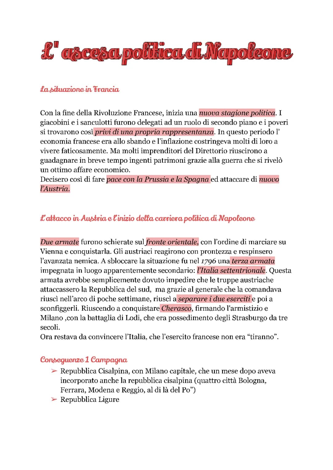 L’ascesa di Napoleone 