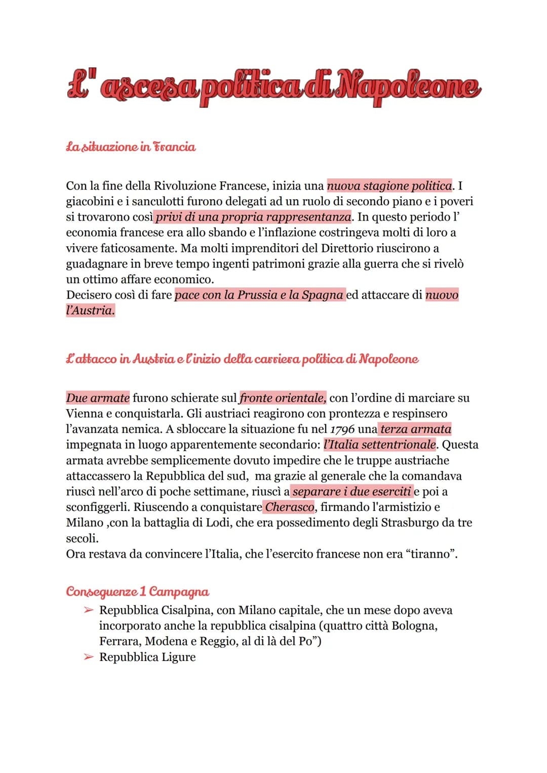 L'ascesa politica di Napoleone
La situazione in Francia
Con la fine della Rivoluzione Francese, inizia una nuova stagione politica. I
giacob