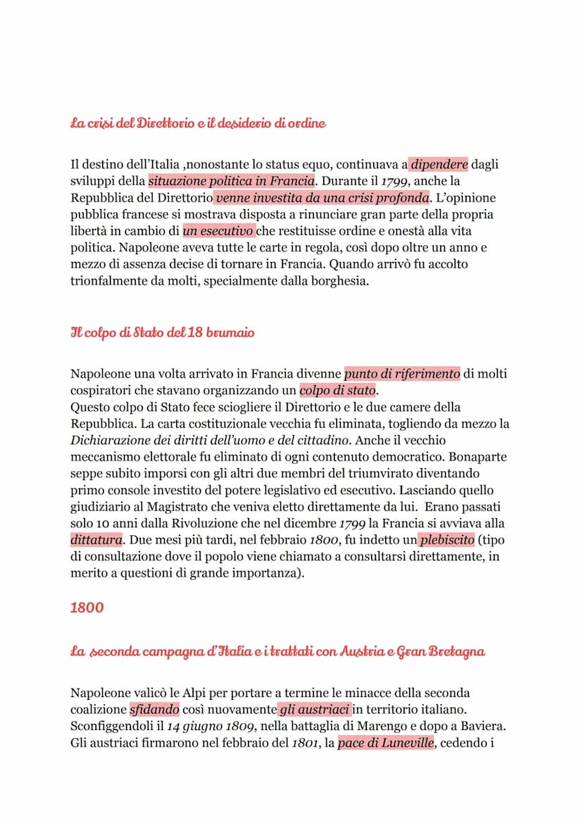 L'ascesa politica di Napoleone
La situazione in Francia
Con la fine della Rivoluzione Francese, inizia una nuova stagione politica. I
giacob