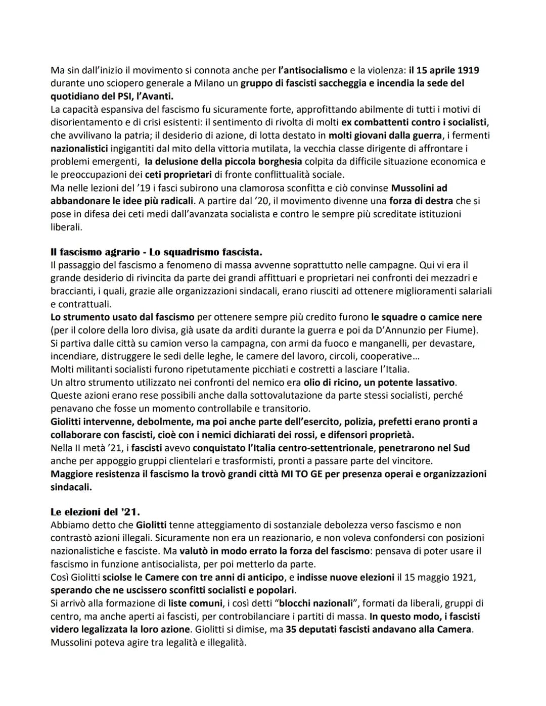 L'ITALIA DAL DOPOGUERRA AL FASCSIMO
1) La crisi del dopoguerra.
Nonostante l'Italia fosse una delle potenze vincitrici al termine della gran