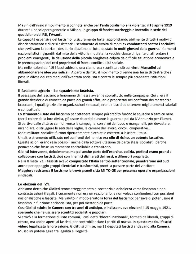 L'ITALIA DAL DOPOGUERRA AL FASCSIMO
1) La crisi del dopoguerra.
Nonostante l'Italia fosse una delle potenze vincitrici al termine della gran