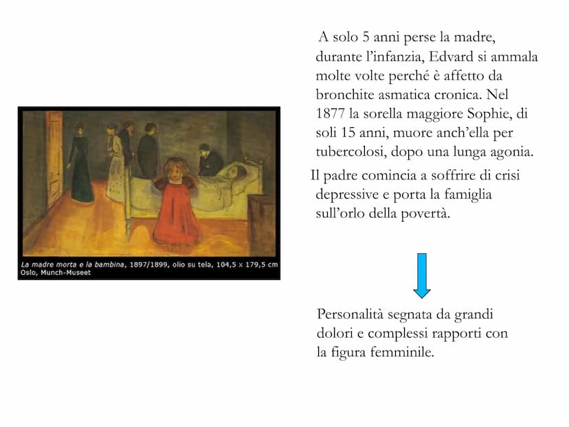 E. Munch
«Ho ricevuto in eredità due dei più terribili nemici
dell'umanità: la tubercolosi e la malattia mentale.
La malattia, la follia e l