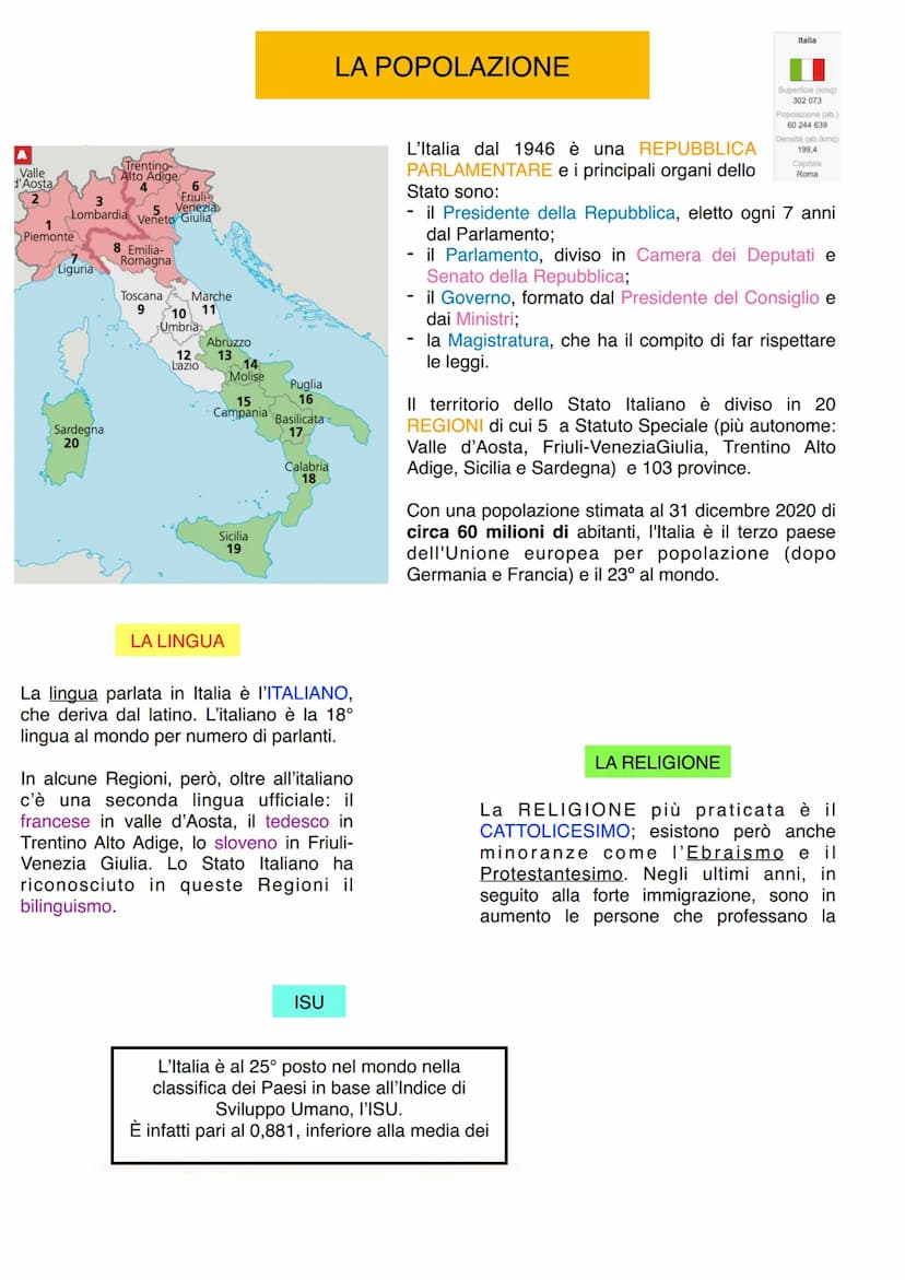 Spagna
Francia
L'ITALIA
L'Italia è una grande penisola circondata dal Mar Mediterraneo, si trova nella
parte meridionale dell'Europa. Ha la 
