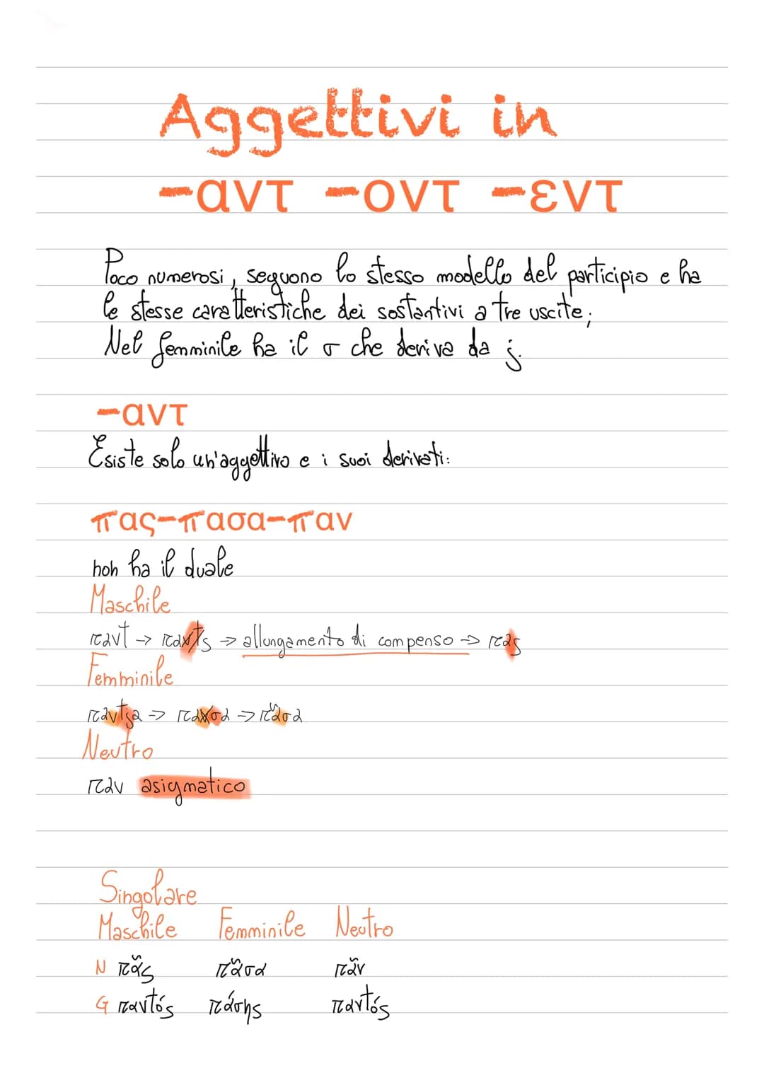 Aggettivi in
-avtoVT
-EVT
Poco numerosi, seguono lo stesso modello del participio e ha
le stesse caratteristiche dei sostantivi a tre uscite