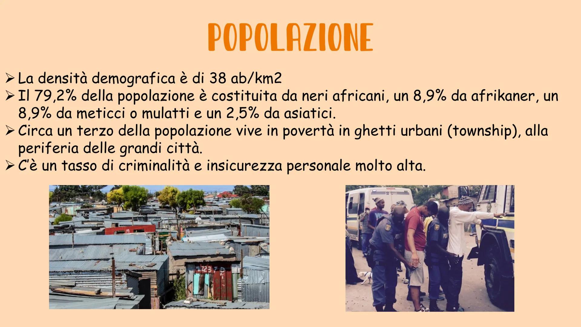 # SUDAFRICA

Francesca Sauchelli Boretto # DATI GENERALI

Estensione: 1.220.000 km²
Popolazione: 59,89 milioni
Forma di governo: Repubblica 