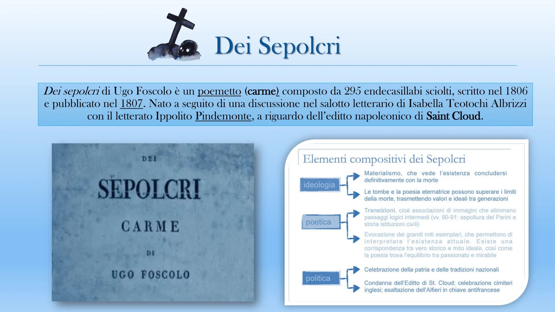 Ugo Foscolo
A cura di Alessia Camponeschi, Giulia Fusco e Marika Dodi 1778:
nasce a
Zacinto (Zante),
un'isola greca
dello Ionio
governata da
