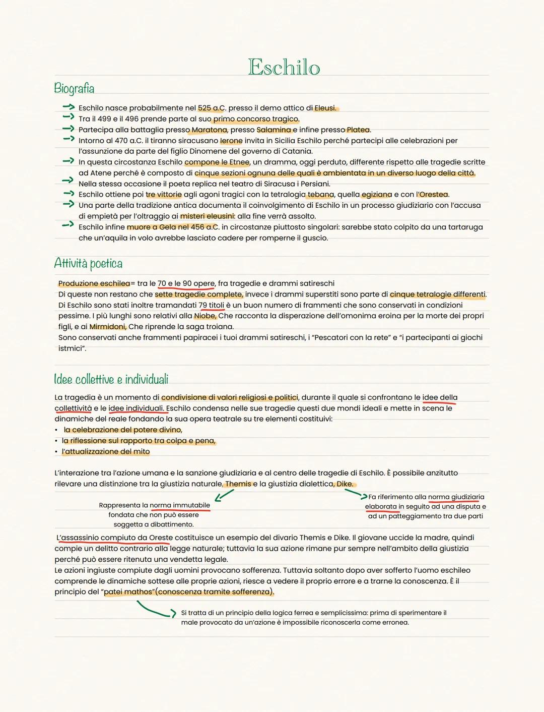 Biografia
→ Eschilo nasce probabilmente nel 525 a.C. presso il demo attico di Eleusi.
->Tra il 499 e il 496 prende parte al suo primo concor