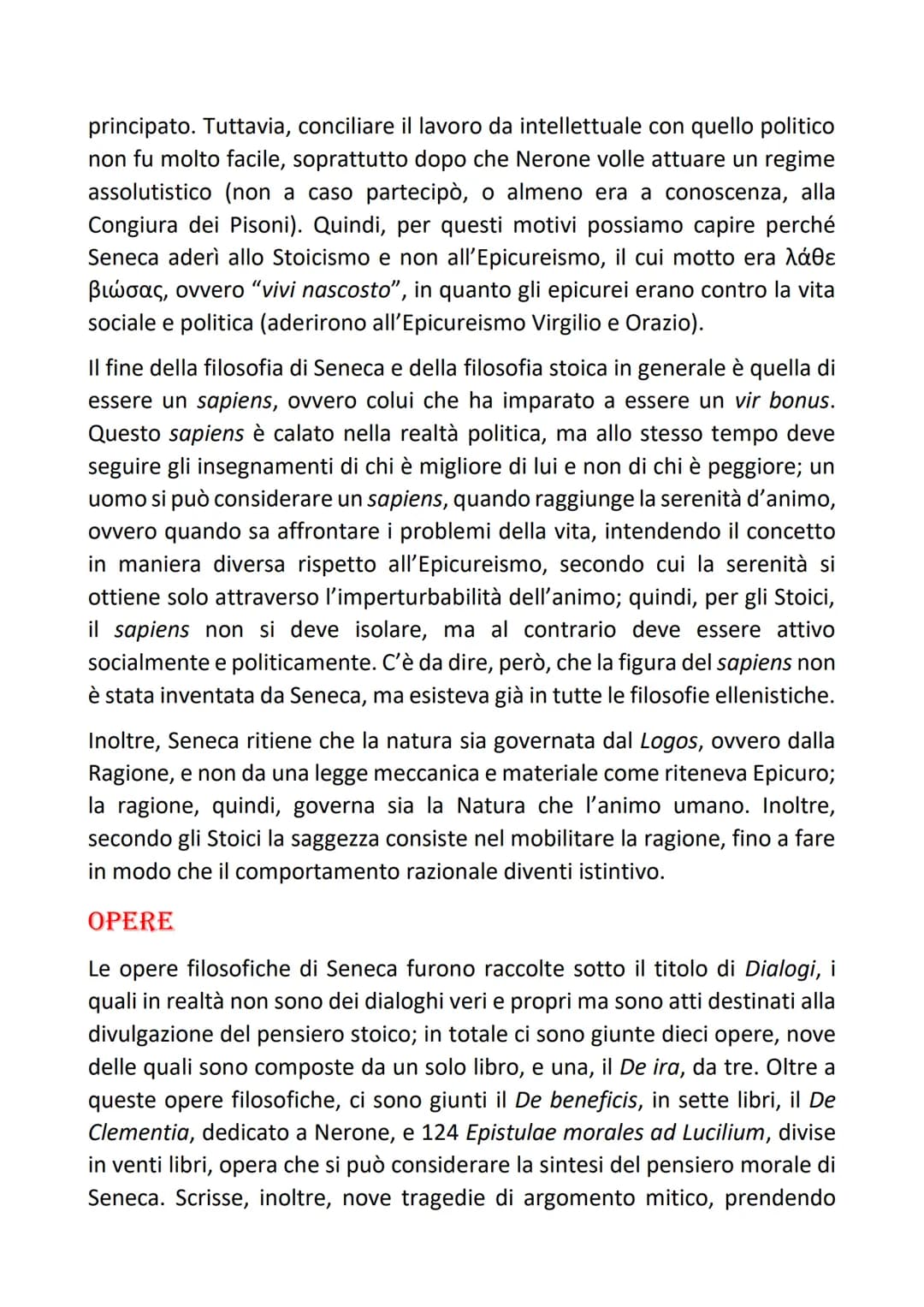 SENECA
Quando diciamo che Seneca ha condotto una vita all'insegna della
grandezza ci riferiamo alla fama che Seneca ha in tutta la letteratu