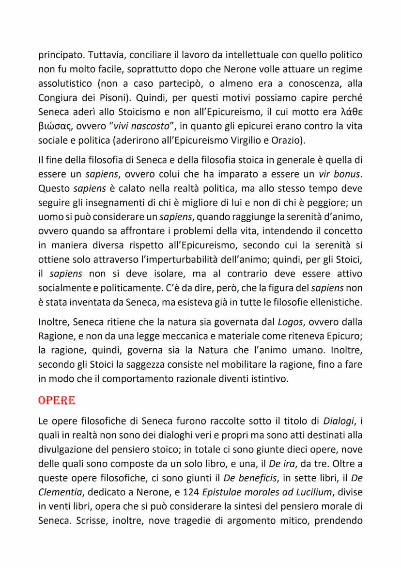 SENECA
Quando diciamo che Seneca ha condotto una vita all'insegna della
grandezza ci riferiamo alla fama che Seneca ha in tutta la letteratu