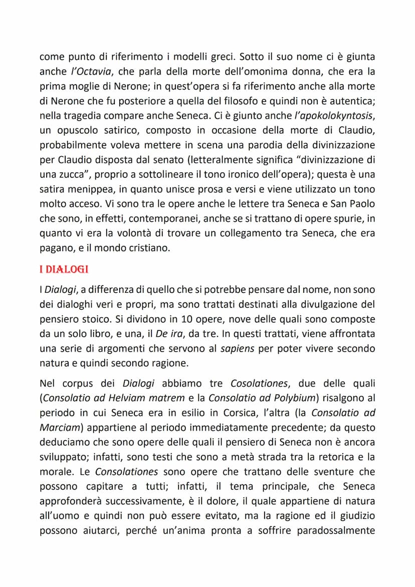 SENECA
Quando diciamo che Seneca ha condotto una vita all'insegna della
grandezza ci riferiamo alla fama che Seneca ha in tutta la letteratu