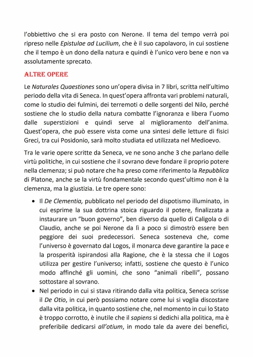 SENECA
Quando diciamo che Seneca ha condotto una vita all'insegna della
grandezza ci riferiamo alla fama che Seneca ha in tutta la letteratu