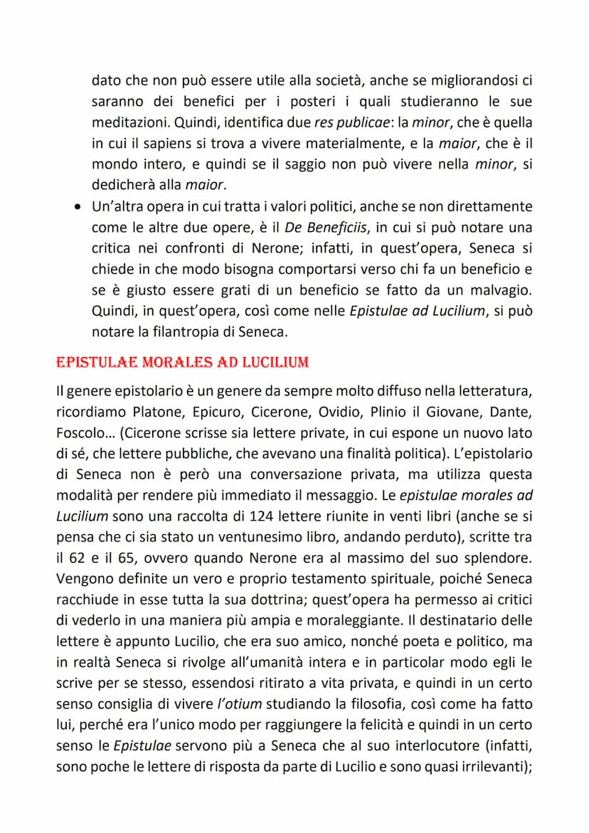 SENECA
Quando diciamo che Seneca ha condotto una vita all'insegna della
grandezza ci riferiamo alla fama che Seneca ha in tutta la letteratu