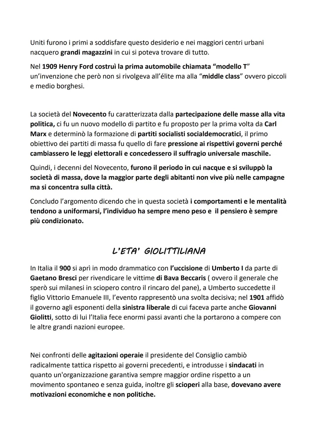 LA SOCIETÀ DI MASSA
Gli anni difficili di fine Ottocento
Gli ultimi decenni dell'ottocento erano stati per l'Europa un periodo turbolento e
