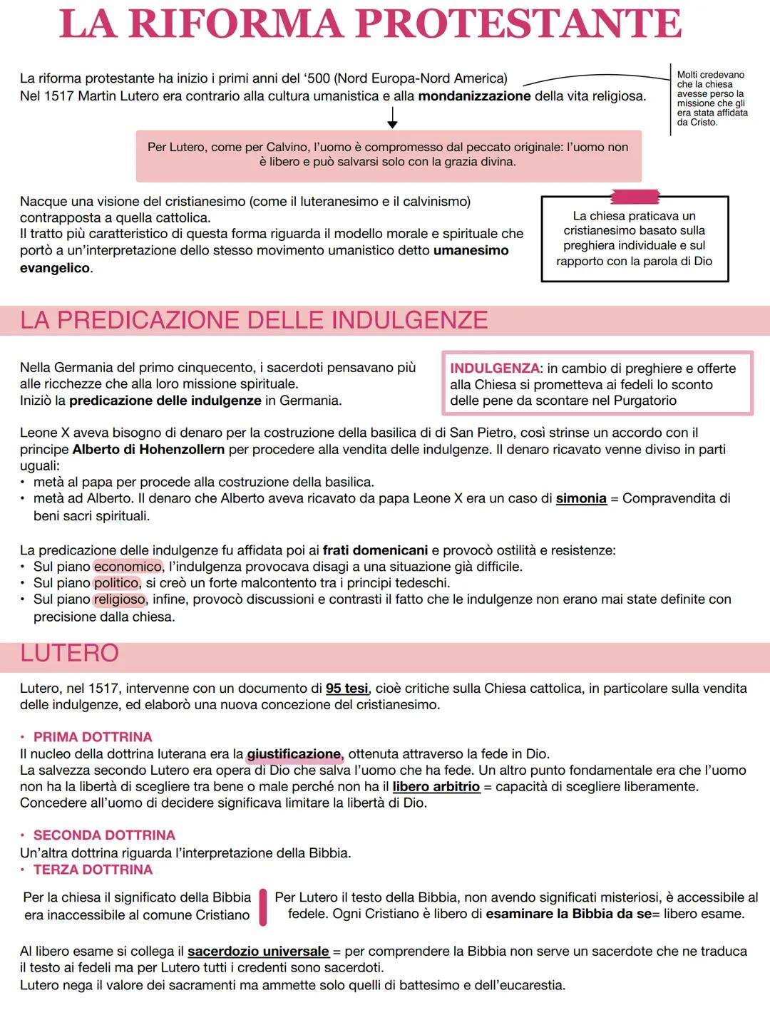 Riforma protestante e il 500