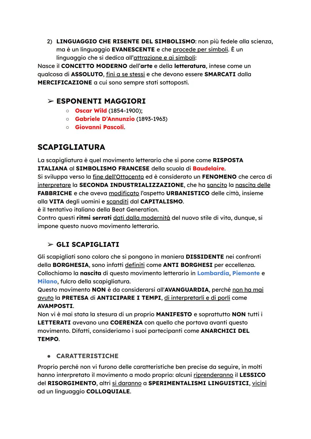 LE AVANGUARDIE DEL SECONDO
OTTOCENTO
Le Avanguardie nascono, sia in ambito letterario che artistico, verso la seconda
metà dell'Ottocento. Q