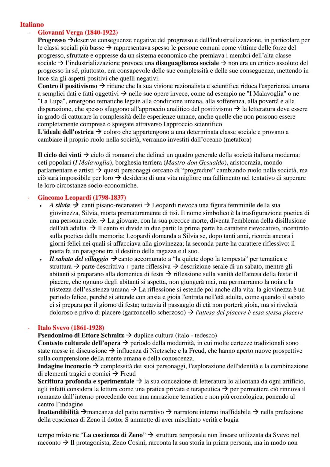 TEMPO Italiano
Giovanni Verga (1840-1922)
Progresso descrive conseguenze negative del progresso e dell'industrializzazione, in particolare p