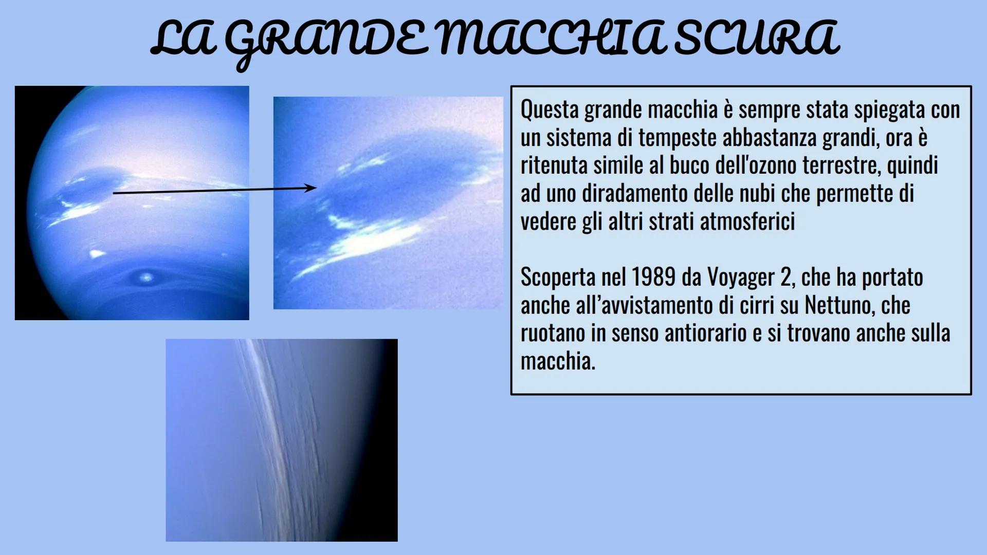 NETTU CARATTERISTICHE
E' un pianeta gassoso, formato principalmente
di acqua, ammoniaca e metano,
nell'atmosfera si trovano anche idrogeno e