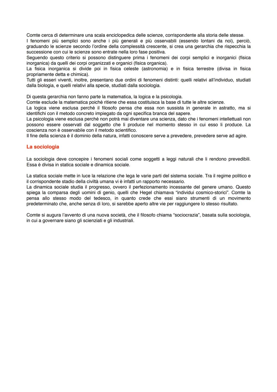 Positivismo
Il positivismo è un movimento culturale che nasce in Francia all'inizio dell'ottocento e che diventa egemone
in Europa nella sec