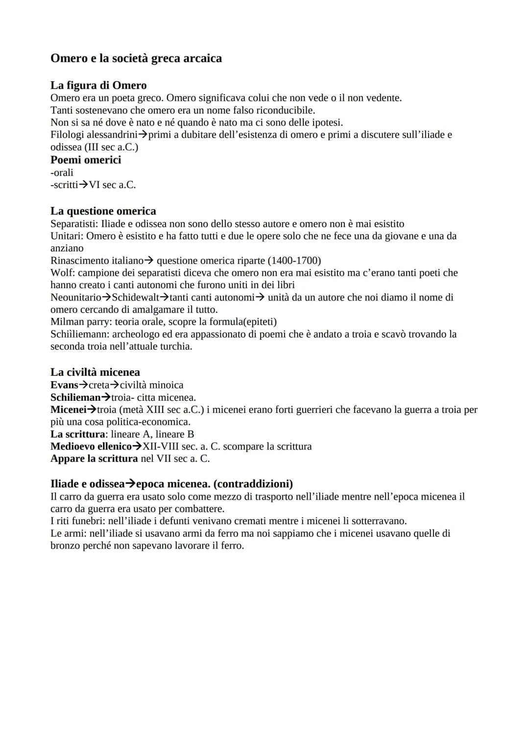 Omero e la società greca arcaica
La figura di Omero
Omero era un poeta greco. Omero significava colui che non vede o il non vedente.
Tanti s