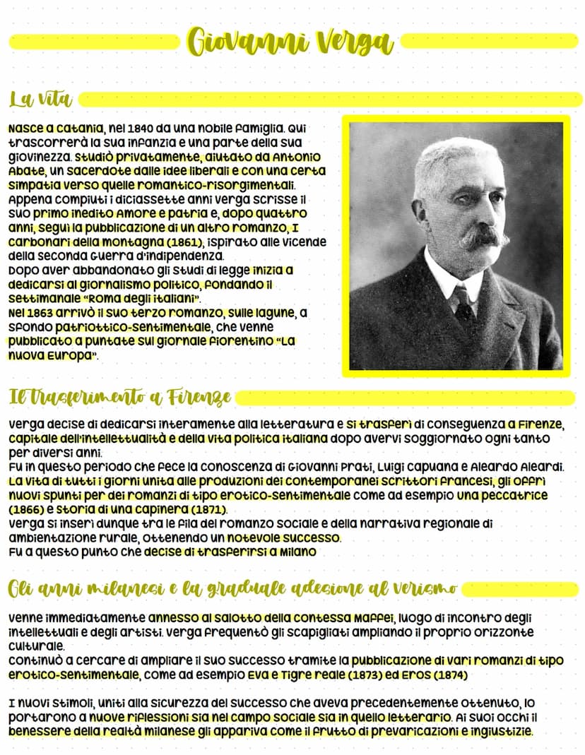 Il verismo
Riprende i temi e la poetica del naturalismo francese, sviluppandosi in un contesto ben
definito da un punto di vista storico e c