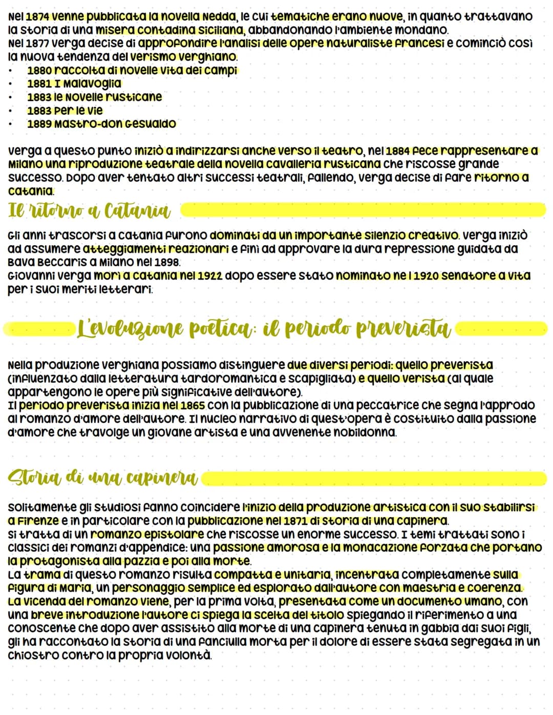 Il verismo
Riprende i temi e la poetica del naturalismo francese, sviluppandosi in un contesto ben
definito da un punto di vista storico e c