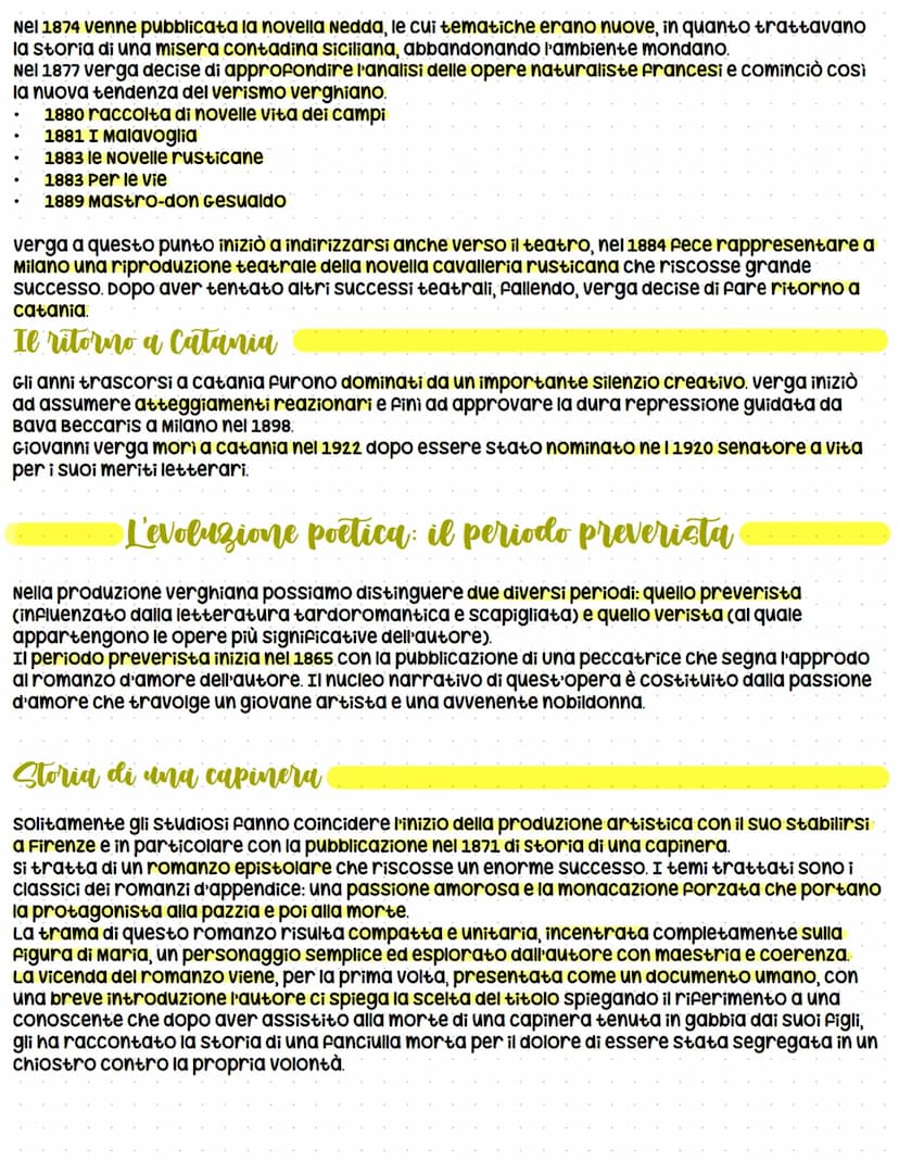 Il verismo
Riprende i temi e la poetica del naturalismo francese, sviluppandosi in un contesto ben
definito da un punto di vista storico e c