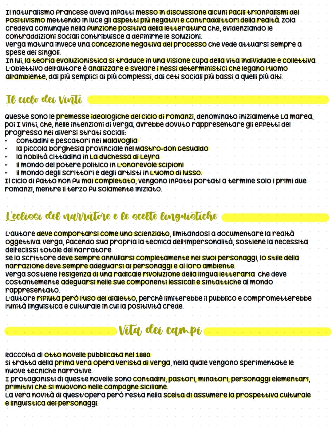 Il verismo
Riprende i temi e la poetica del naturalismo francese, sviluppandosi in un contesto ben
definito da un punto di vista storico e c