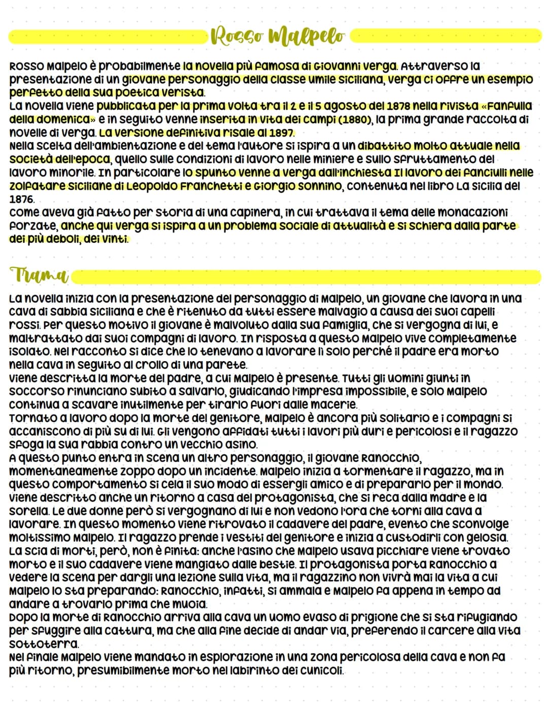 Il verismo
Riprende i temi e la poetica del naturalismo francese, sviluppandosi in un contesto ben
definito da un punto di vista storico e c