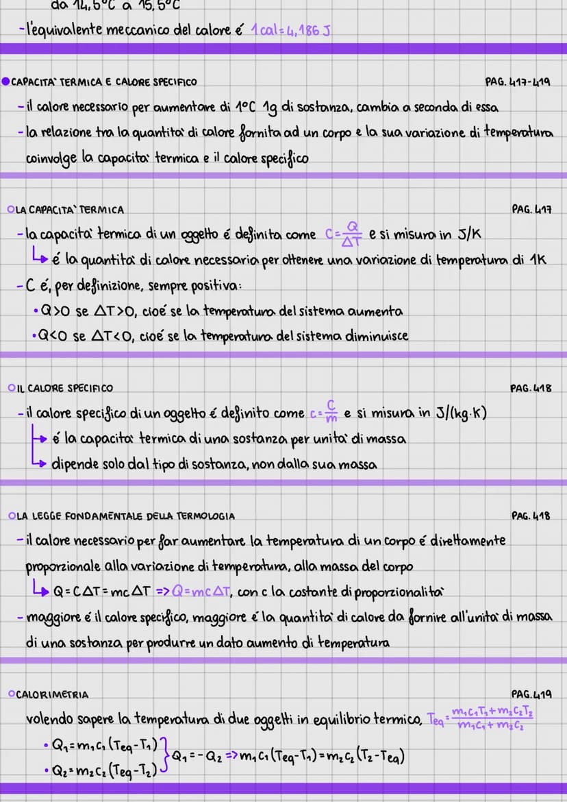 - Temperatura e calore
●TEMPERATURA ED EQUILIBRIO TERMICO
PAG. 408-409
- il calore e l'energia trasferita tra due oggetti a causa della loro