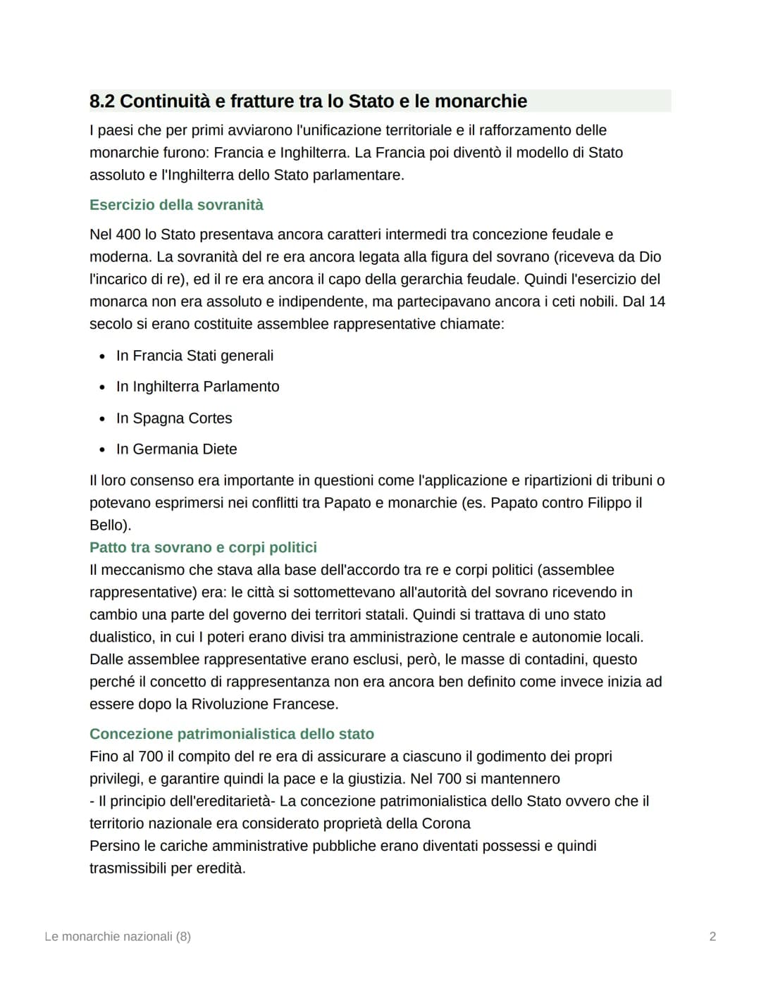 Le monarchie nazionali (8)
8.1 Continuità e fratture fra Stato e monarchie nazionali
Il Quattrocento fu il secolo del rafforzamento delle gr