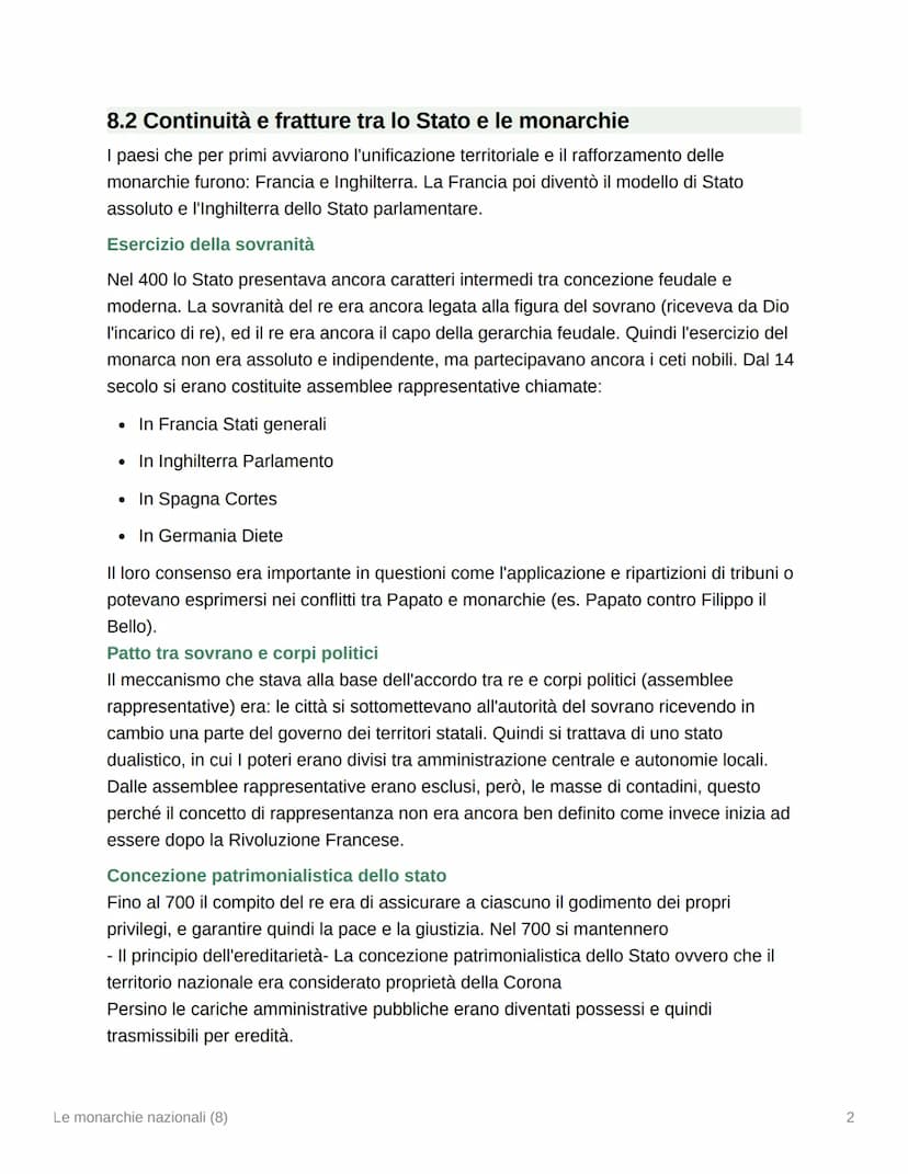 Le monarchie nazionali (8)
8.1 Continuità e fratture fra Stato e monarchie nazionali
Il Quattrocento fu il secolo del rafforzamento delle gr