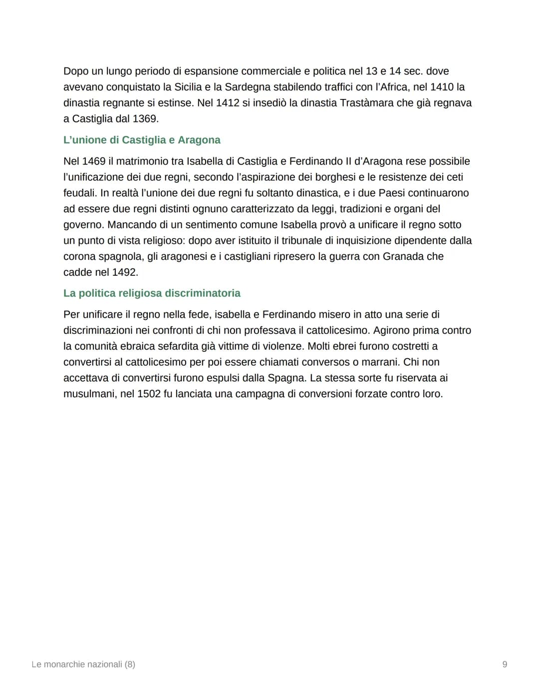 Le monarchie nazionali (8)
8.1 Continuità e fratture fra Stato e monarchie nazionali
Il Quattrocento fu il secolo del rafforzamento delle gr