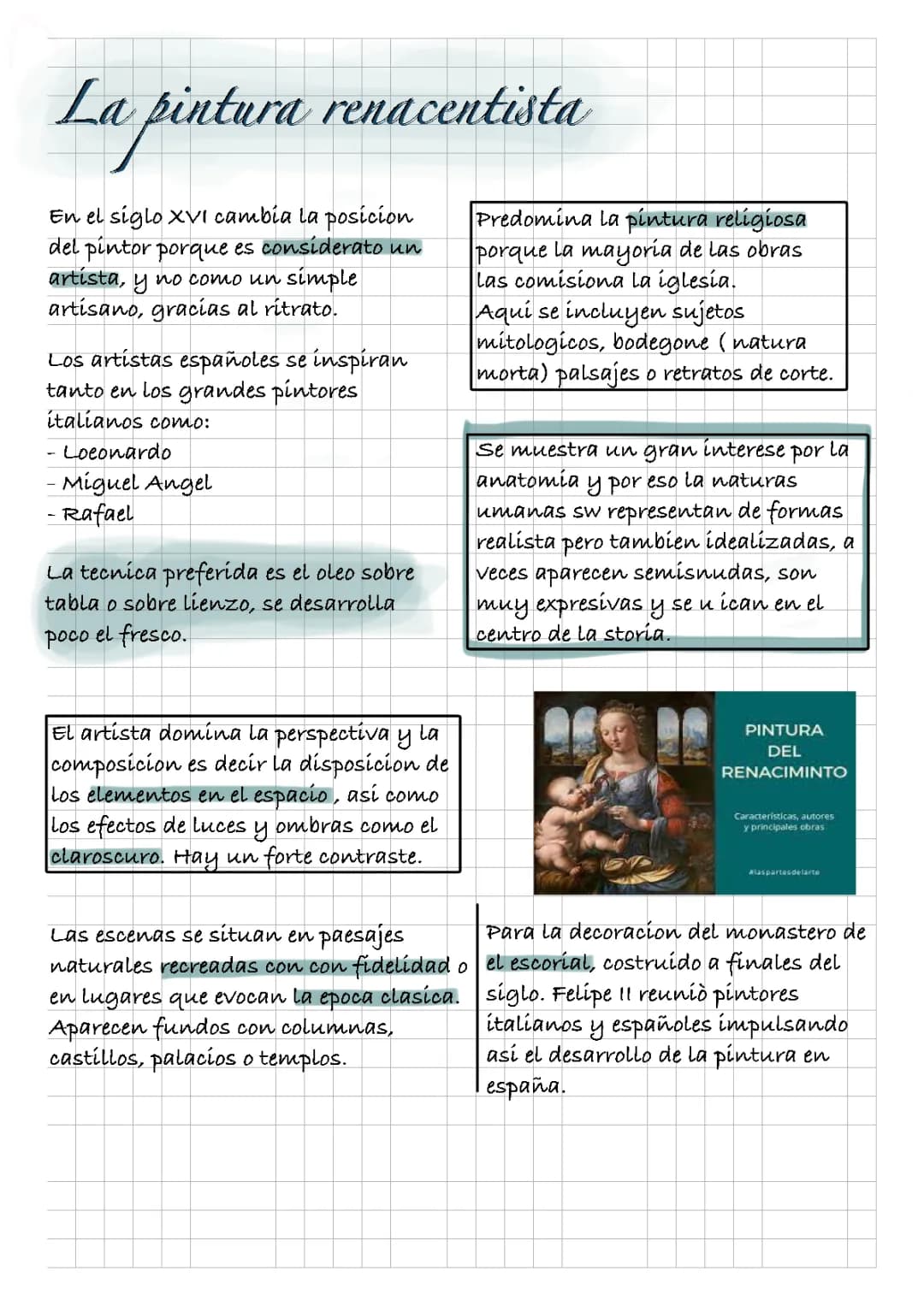 La pintura renacentista (él renacimiento). 