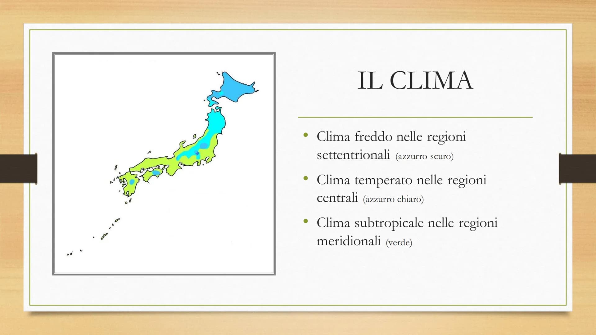 
<p>Il Giappone è un arcipelago vulcanico, costituito da oltre tremila isole. Le principali sono Hokkaido, Honshu, Shikoku e Kyushu e centos