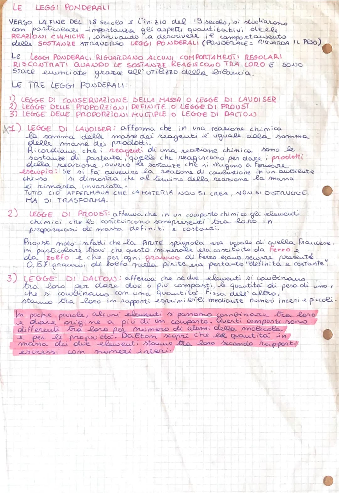 LE LEGGI PONDERALI
VERSO LA FINE DEL 18 secolo e l'inizio del 19 secols, si stvoliarono
com particolare importanza gli aspetti quantitativi 