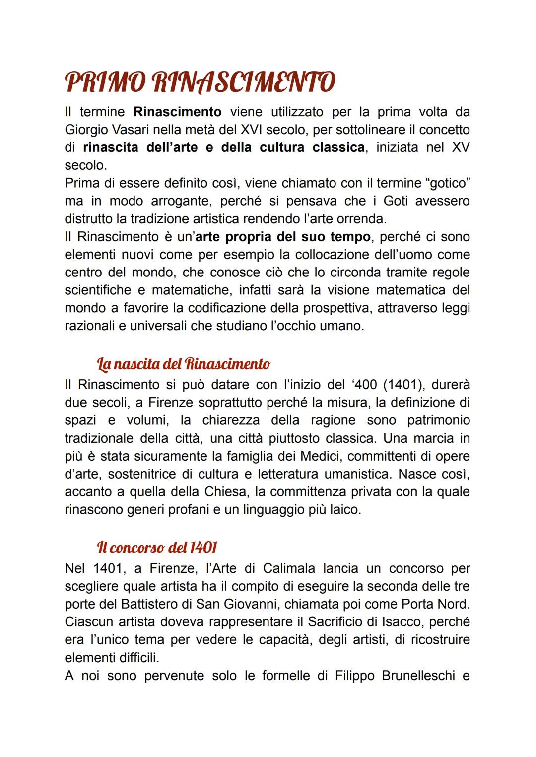 Primo rinascimento, Brunellesci e Ghiberti