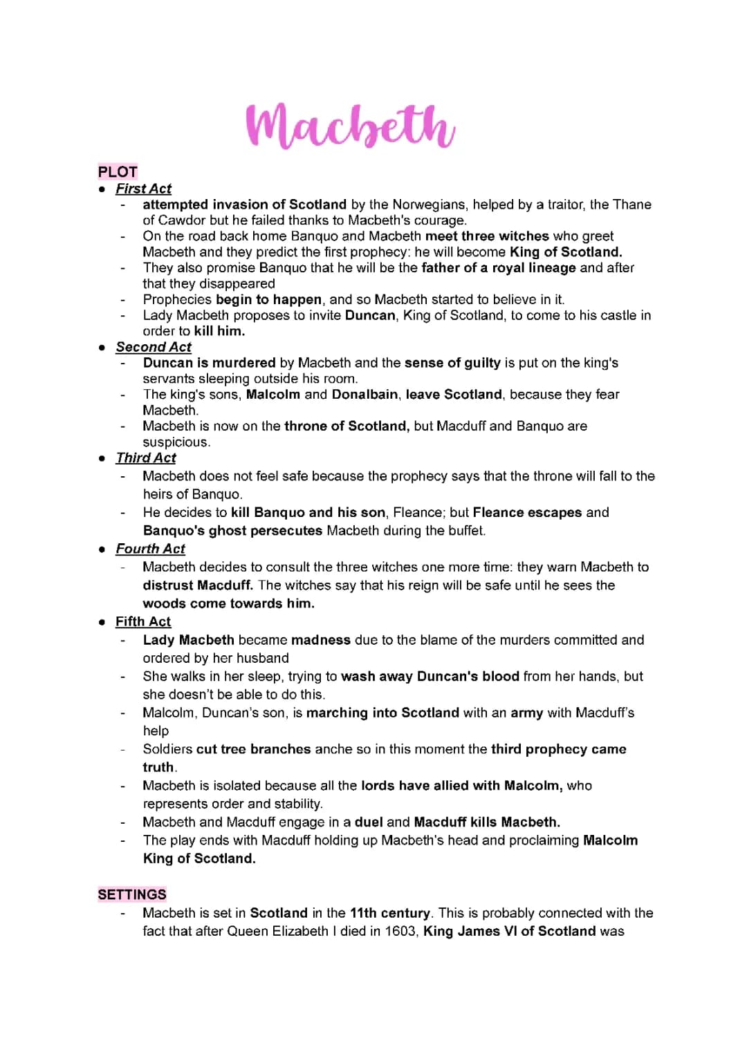 Macbeth, Othello and The Tempest 