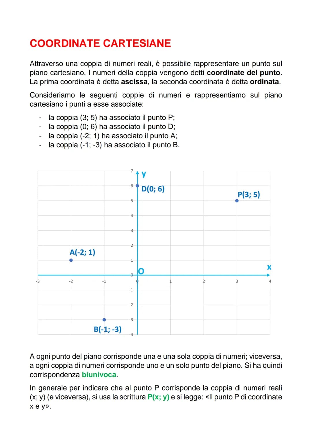 GEOMETRIA ANALITICA
PIANO CARTESIANO
Si considerano due rette perpendicolari aventi in comune un punto indicato con
O (origine). Le due rett