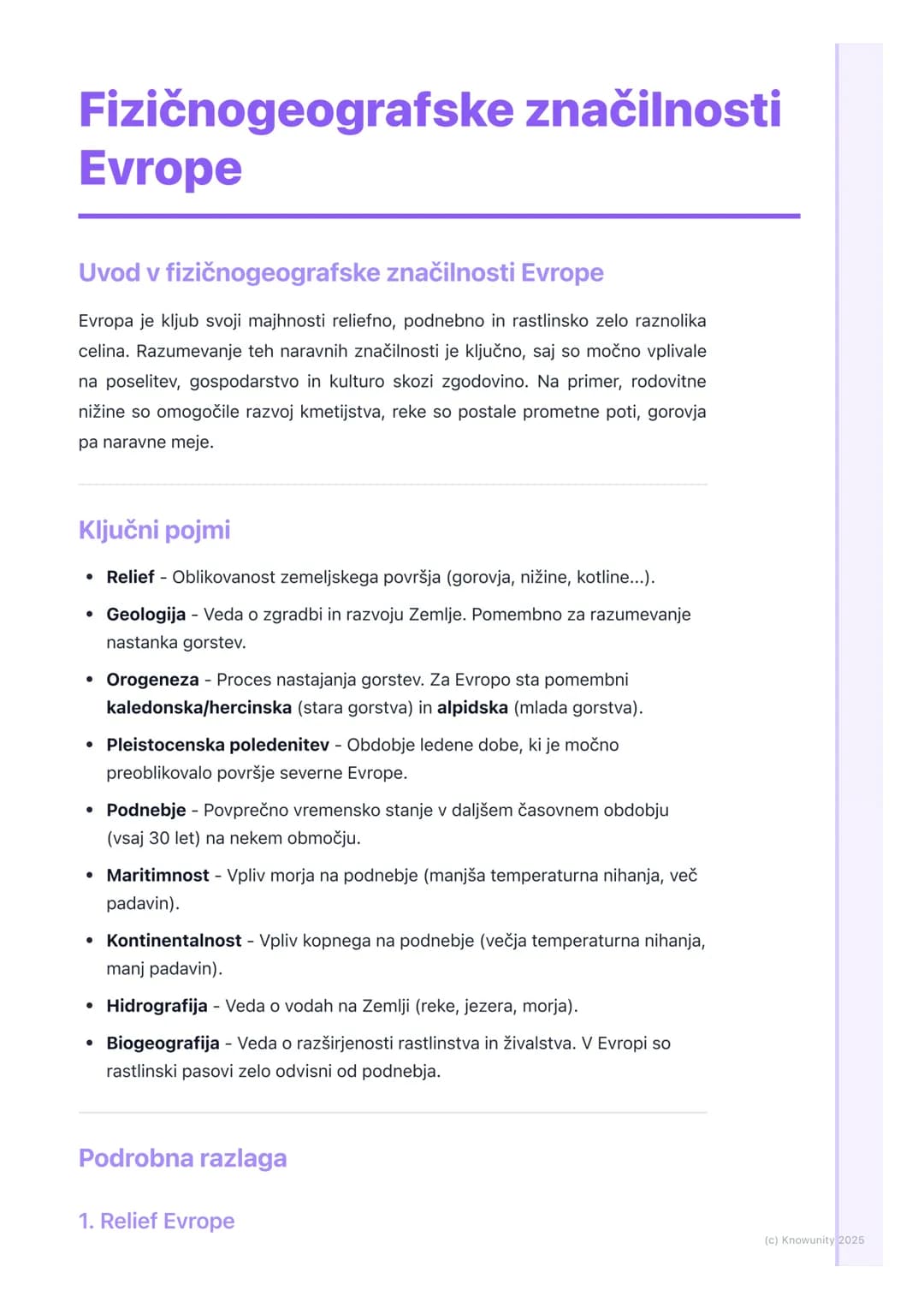 # Fizičnogeografske značilnosti
Evrope

Uvod v fizičnogeografske značilnosti Evrope

Evropa je kljub svoji majhnosti reliefno, podnebno in r