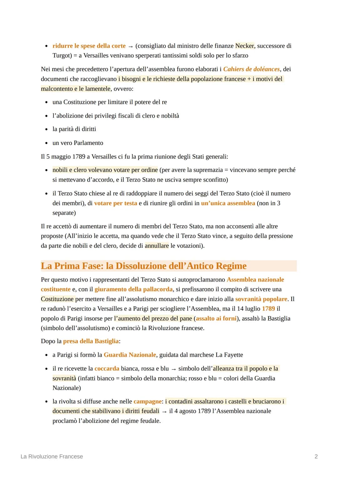 La Rivoluzione Francese
Le premesse della Rivoluzione
Nella seconda metà del Settecento in Francia vigeva la società dell'Ancient Regime (An